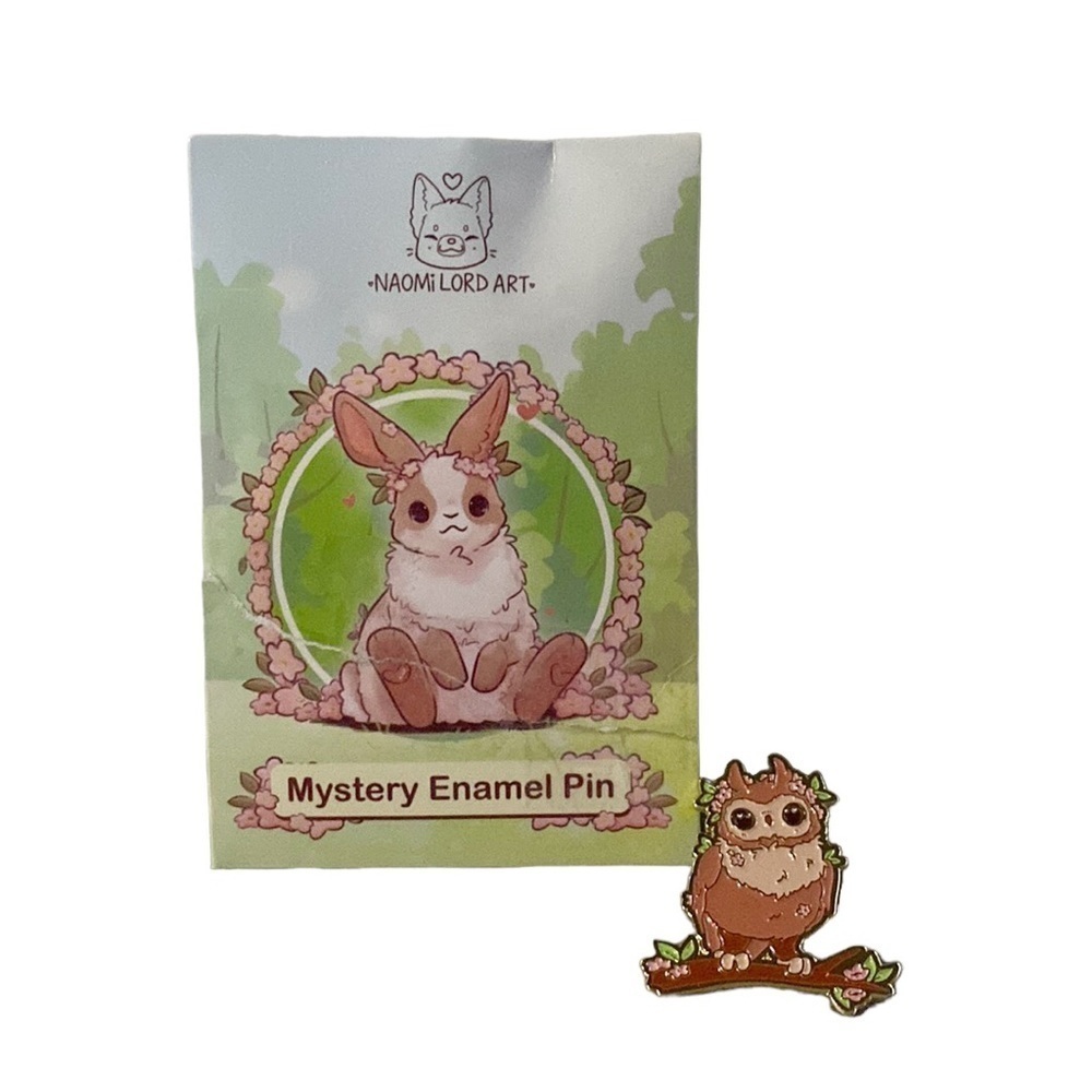 Forest Friends (Owl) Enamel Pin by Naomi Lord Art